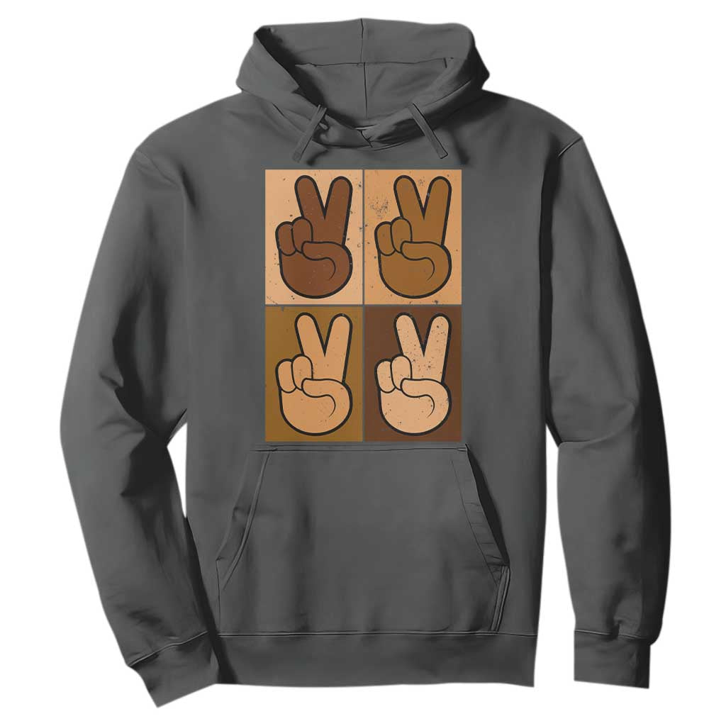 Peace Sign Equality for All Hoodie Peace Out V Fingers Hand Equal Rights - African Pride