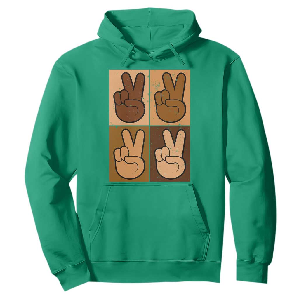 Peace Sign Equality for All Hoodie Peace Out V Fingers Hand Equal Rights - African Pride