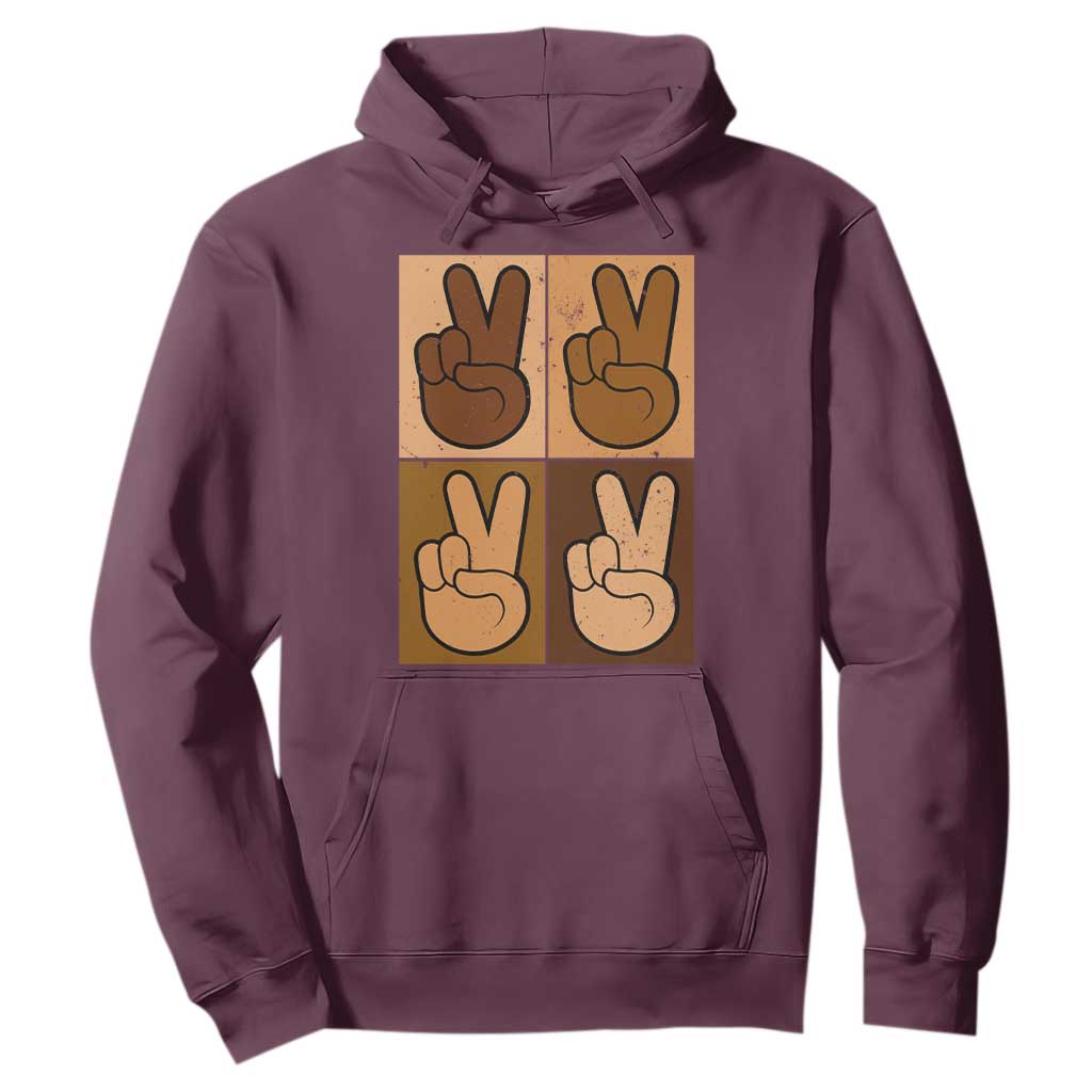 Peace Sign Equality for All Hoodie Peace Out V Fingers Hand Equal Rights - African Pride