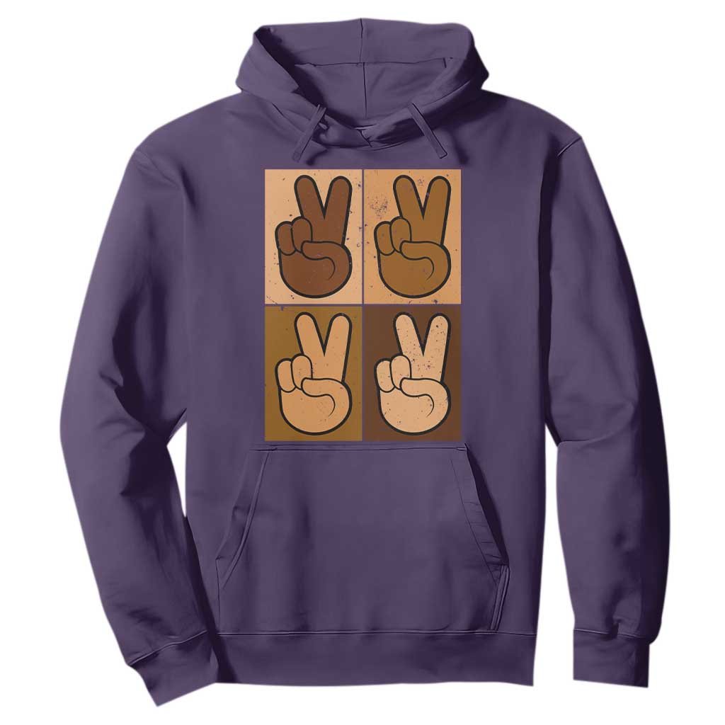 Peace Sign Equality for All Hoodie Peace Out V Fingers Hand Equal Rights - African Pride