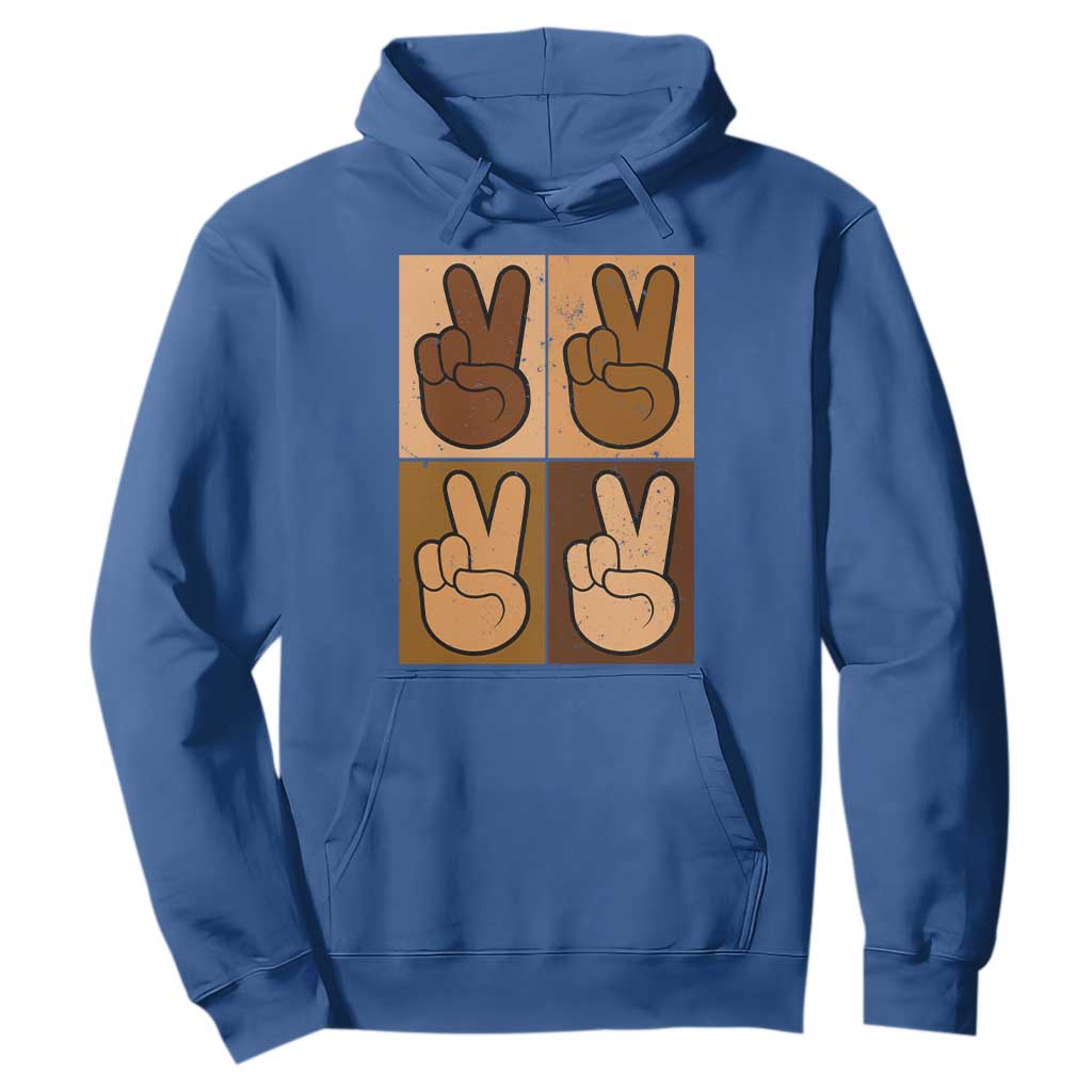 Peace Sign Equality for All Hoodie Peace Out V Fingers Hand Equal Rights - African Pride