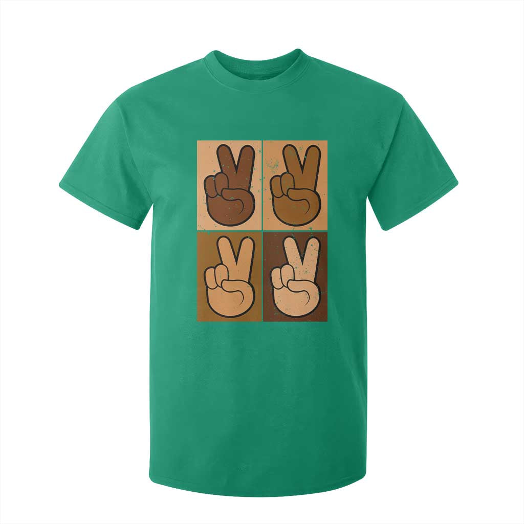 Peace Sign Equality for All T Shirt For Kid Peace Out V Fingers Hand Equal Rights - African Pride