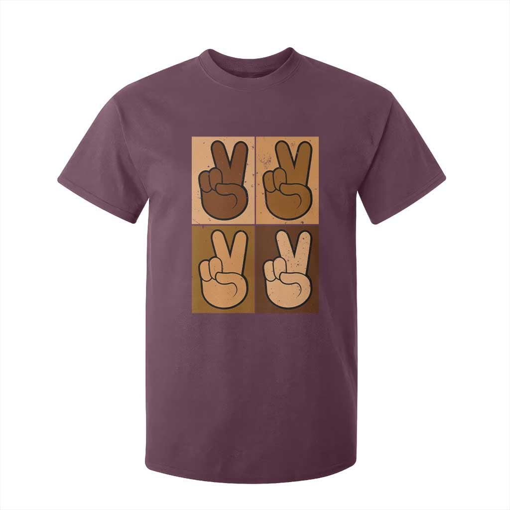 Peace Sign Equality for All T Shirt For Kid Peace Out V Fingers Hand Equal Rights - African Pride