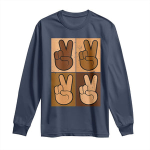 Peace Sign Equality for All Long Sleeve Shirt Peace Out V Fingers Hand Equal Rights - African Pride