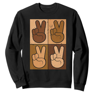 Peace Sign Equality for All Sweatshirt Peace Out V Fingers Hand Equal Rights - African Pride