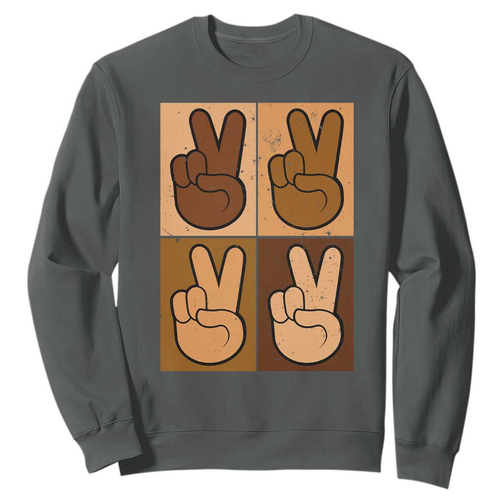 Peace Sign Equality for All Sweatshirt Peace Out V Fingers Hand Equal Rights - African Pride