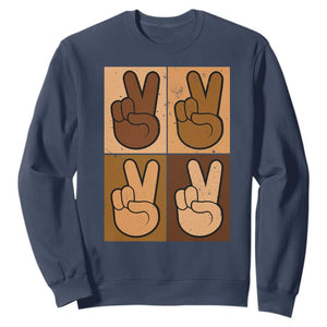 Peace Sign Equality for All Sweatshirt Peace Out V Fingers Hand Equal Rights - African Pride