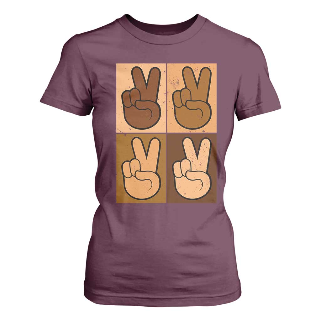 Peace Sign Equality for All T Shirt For Women Peace Out V Fingers Hand Equal Rights - African Pride