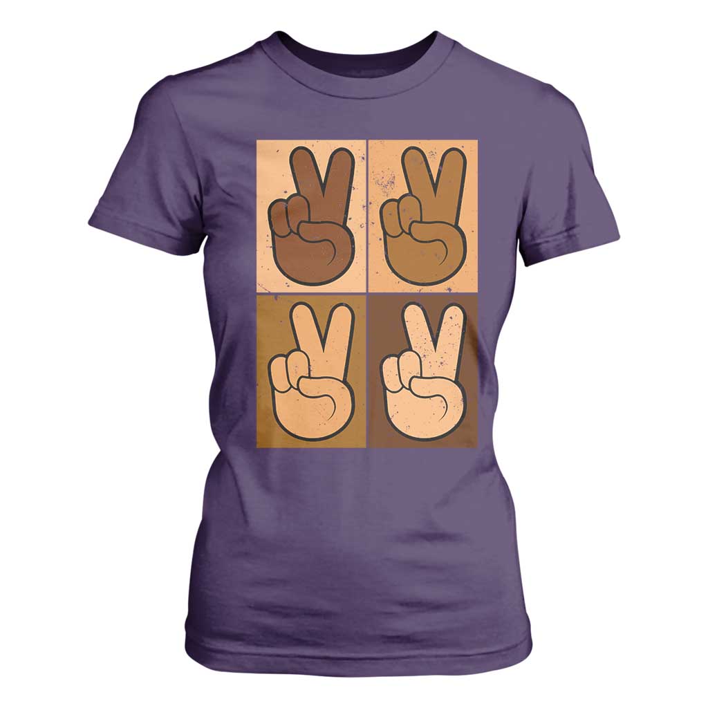 Peace Sign Equality for All T Shirt For Women Peace Out V Fingers Hand Equal Rights - African Pride