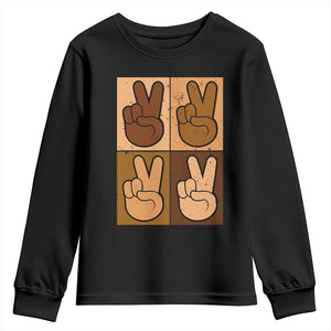 Peace Sign Equality for All Youth Sweatshirt Peace Out V Fingers Hand Equal Rights - African Pride