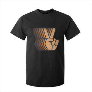 Retro Equality for All T Shirt For Kid Peace Sign V Fingers Skin Tone Hands Vintage - African Pride