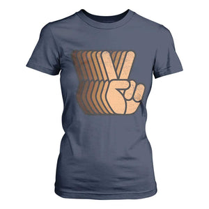 Retro Equality for All T Shirt For Women Peace Sign V Fingers Skin Tone Hands Vintage - African Pride