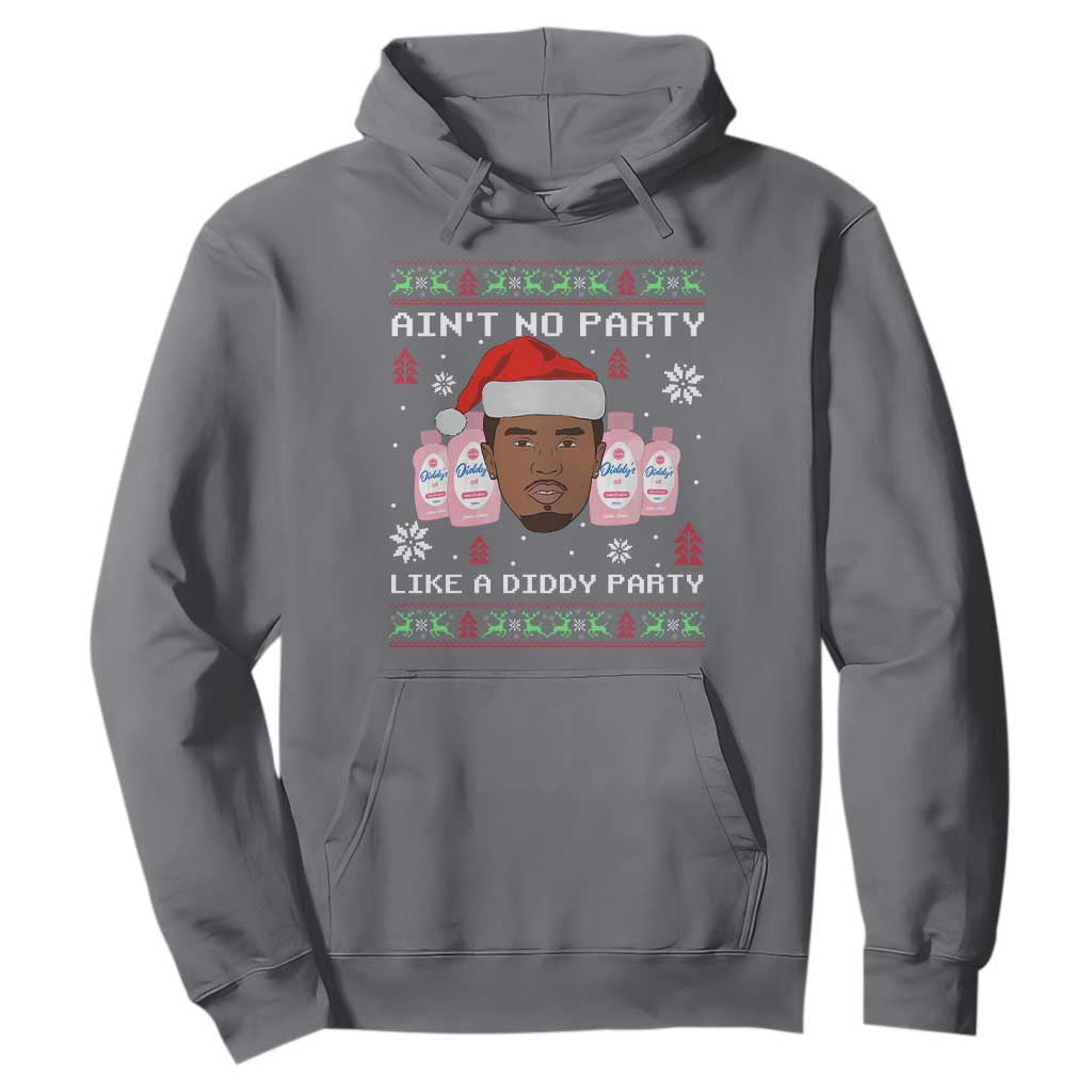 Funny Christmas Hoodie Ain't No Party Like a Diddy Party Baby Oil Ugly Sweater Gifts - African Pride