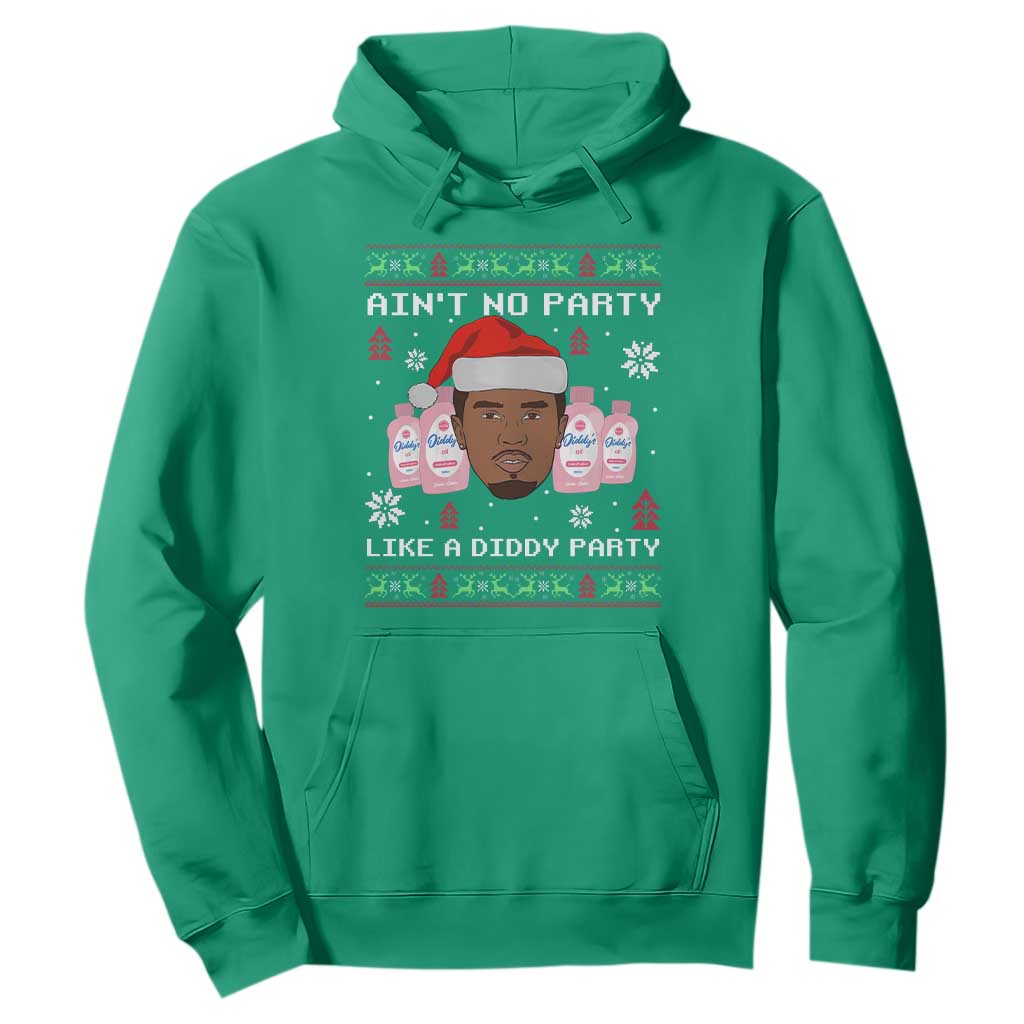 Funny Christmas Hoodie Ain't No Party Like a Diddy Party Baby Oil Ugly Sweater Gifts - African Pride