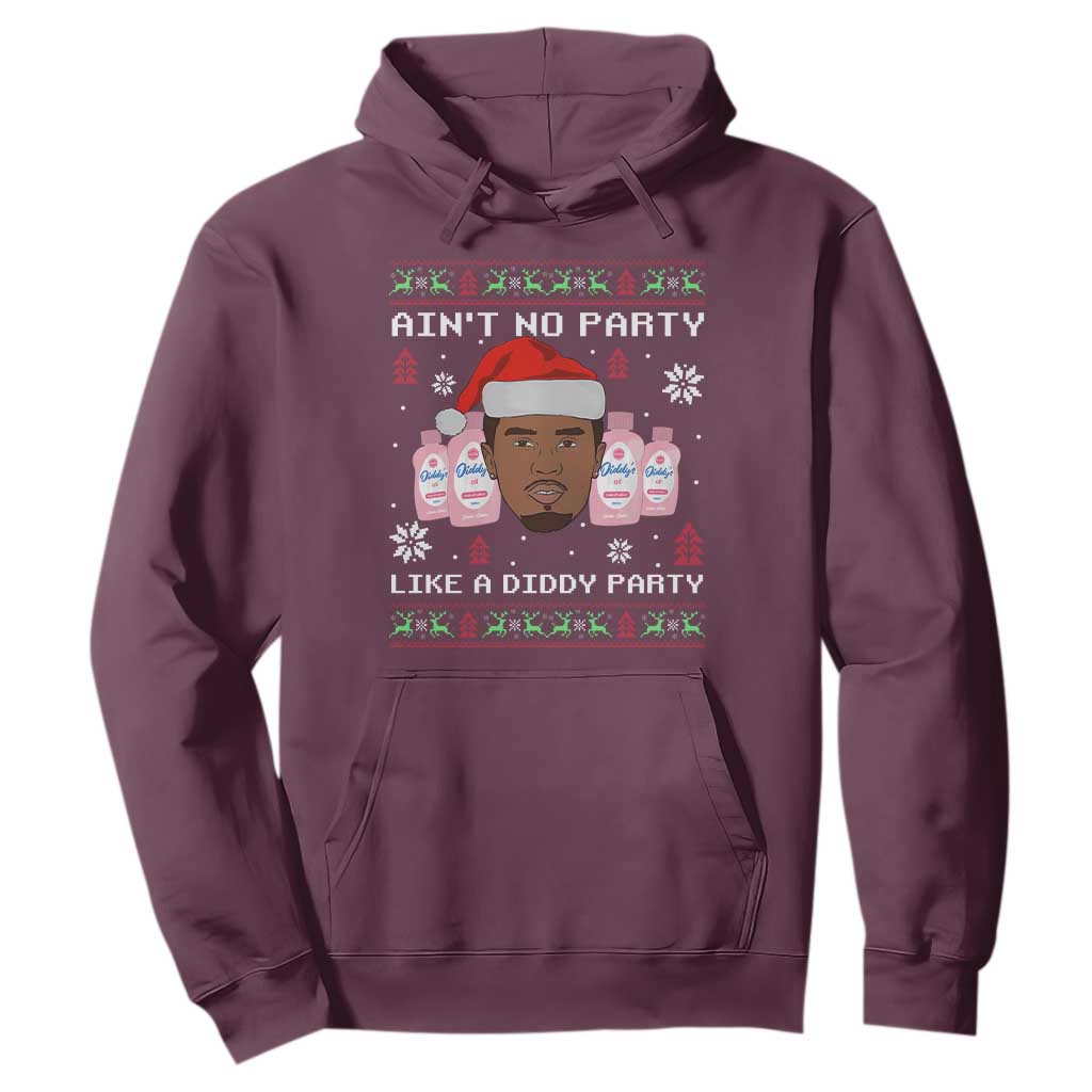 Funny Christmas Hoodie Ain't No Party Like a Diddy Party Baby Oil Ugly Sweater Gifts - African Pride