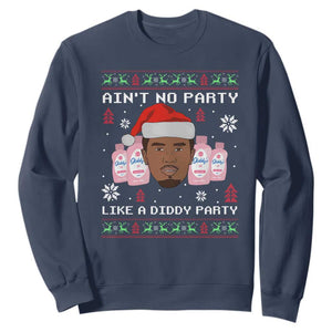 Funny Christmas Sweatshirt Ain't No Party Like a Diddy Party Baby Oil Ugly Sweater Gifts - African Pride