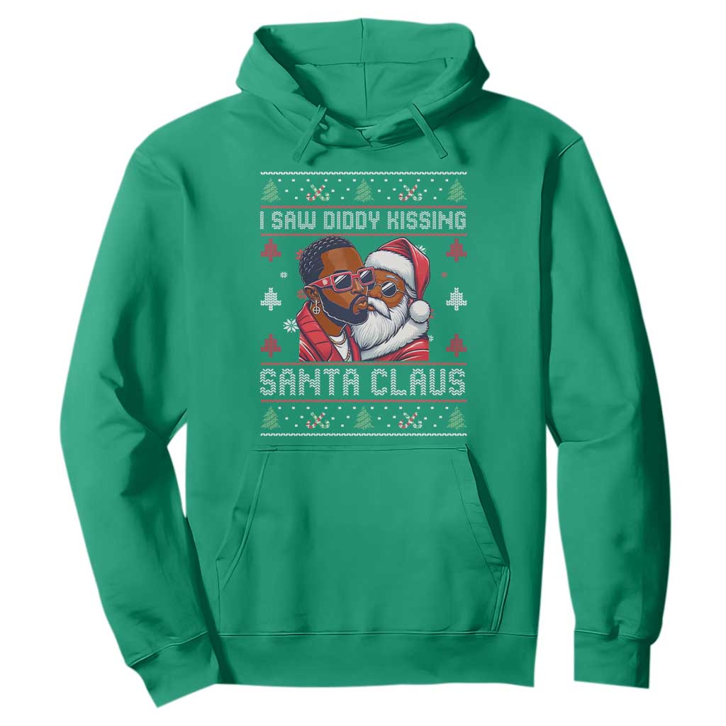 Funny Christmas Hoodie Funy Dirty I Saw Diddy Kissing Santa Claus Ugly Xmas Sweater - African Pride