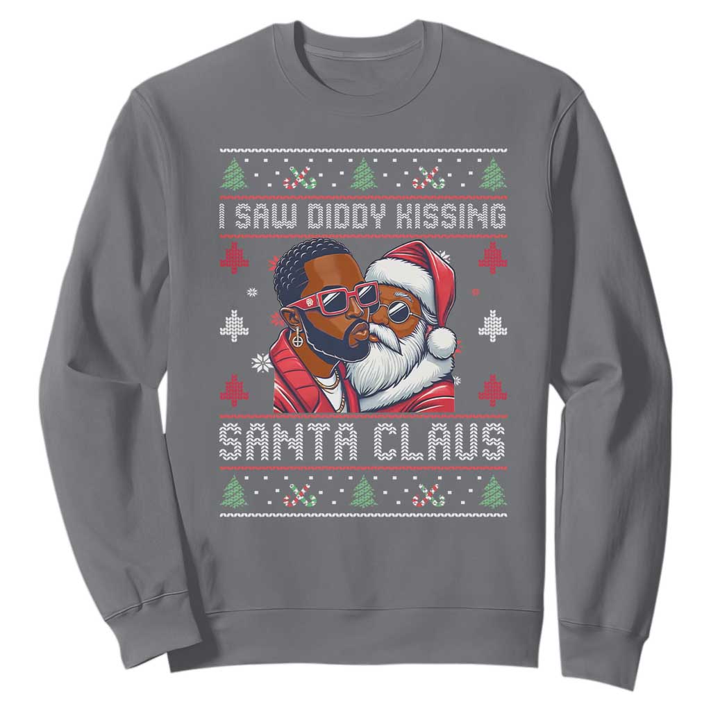 Funny Christmas Sweatshirt Funy Dirty I Saw Diddy Kissing Santa Claus Ugly Xmas Sweater - African Pride