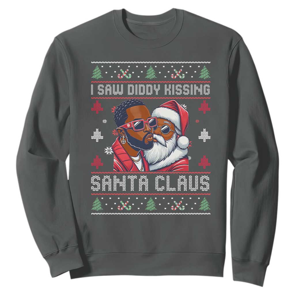Funny Christmas Sweatshirt Funy Dirty I Saw Diddy Kissing Santa Claus Ugly Xmas Sweater - African Pride
