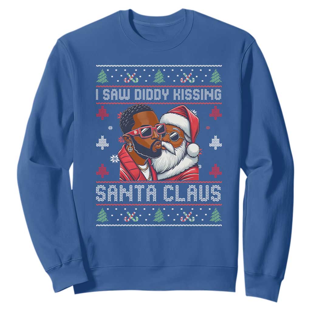 Funny Christmas Sweatshirt Funy Dirty I Saw Diddy Kissing Santa Claus Ugly Xmas Sweater - African Pride