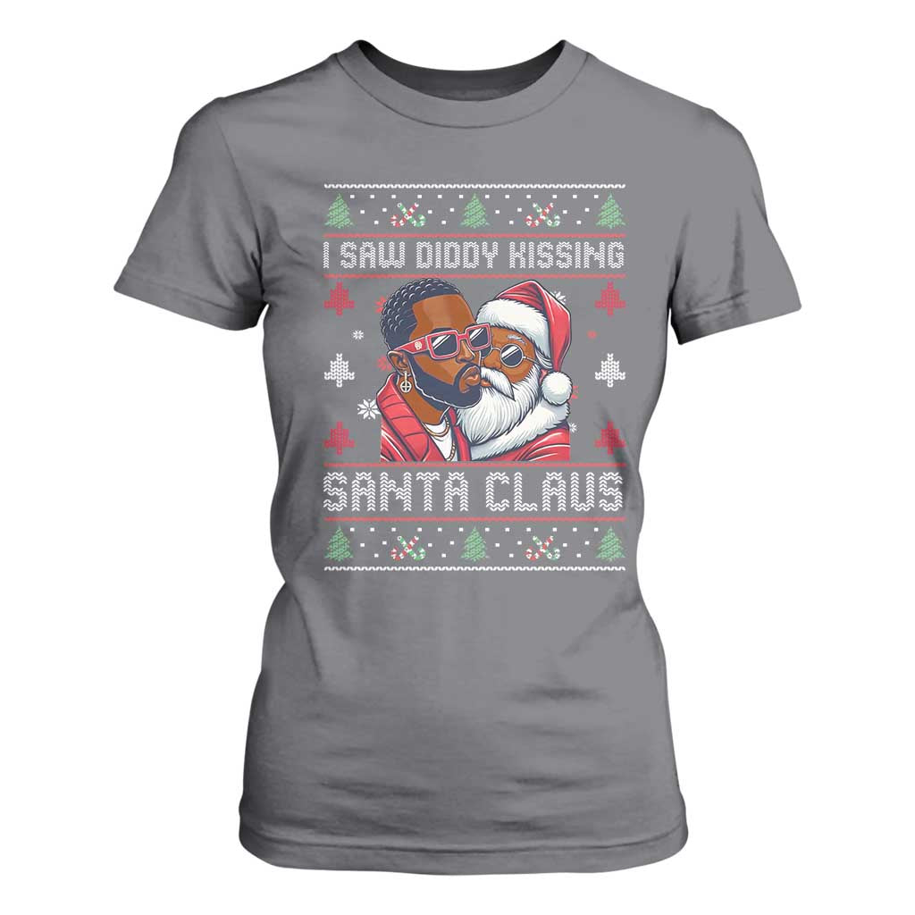 Funny Christmas T Shirt For Women Funy Dirty I Saw Diddy Kissing Santa Claus Ugly Xmas Sweater - African Pride