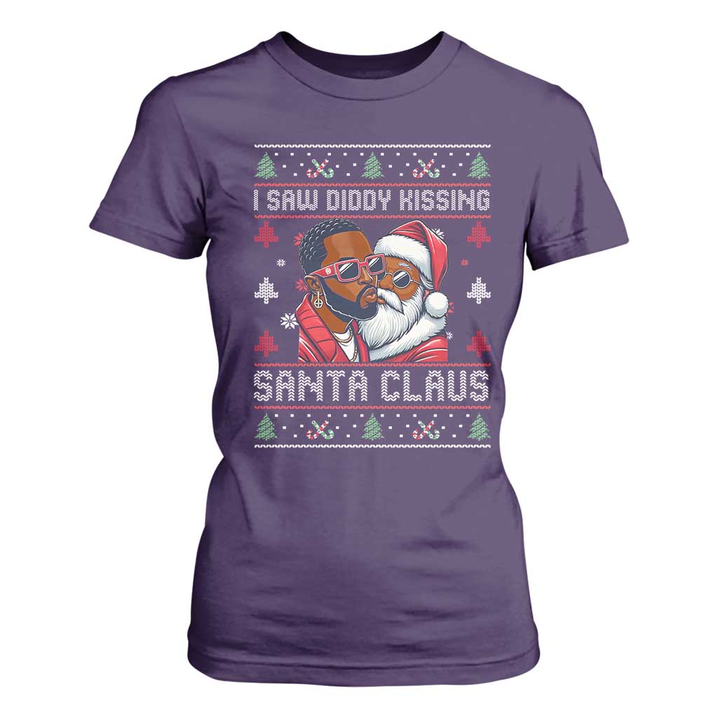 Funny Christmas T Shirt For Women Funy Dirty I Saw Diddy Kissing Santa Claus Ugly Xmas Sweater - African Pride