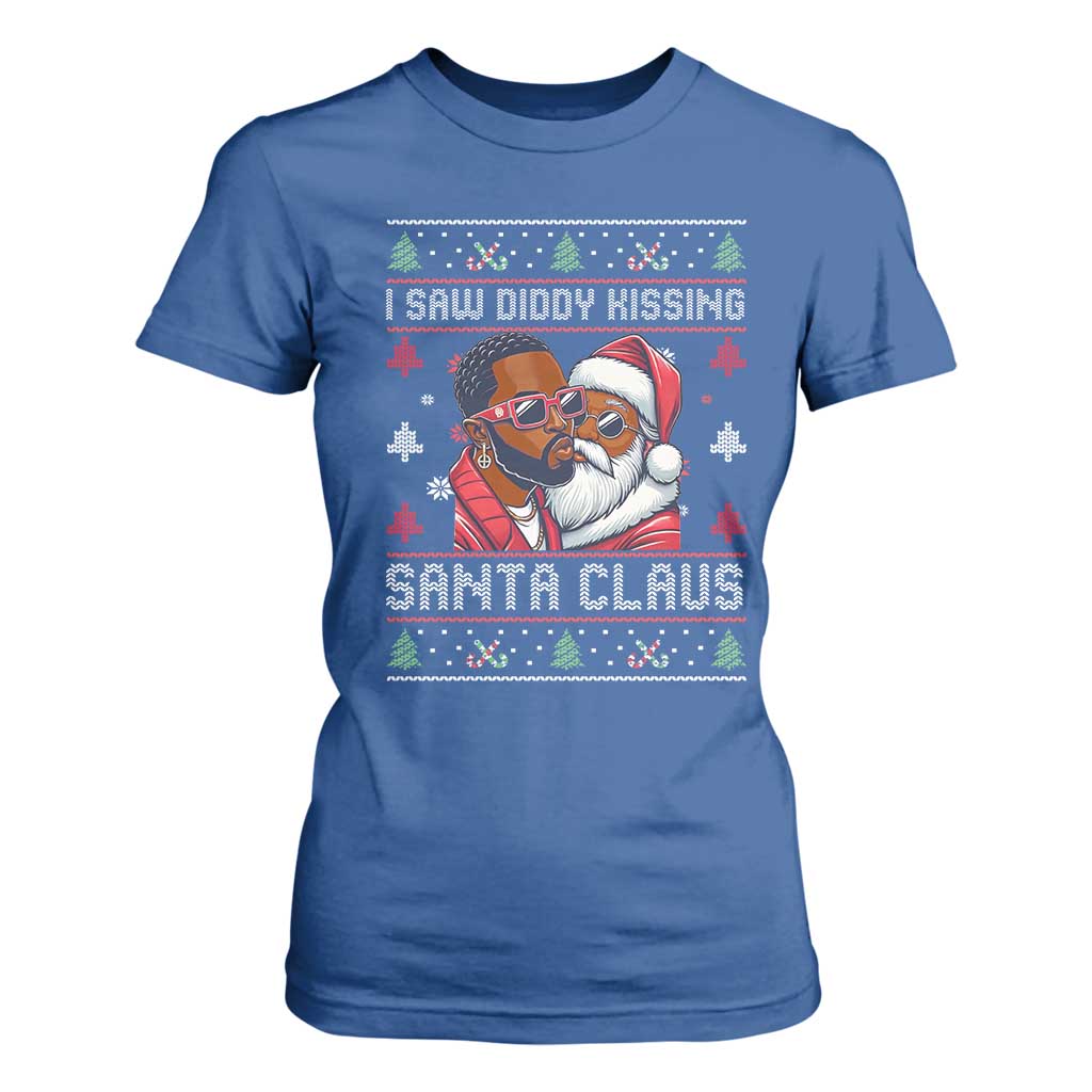 Funny Christmas T Shirt For Women Funy Dirty I Saw Diddy Kissing Santa Claus Ugly Xmas Sweater - African Pride
