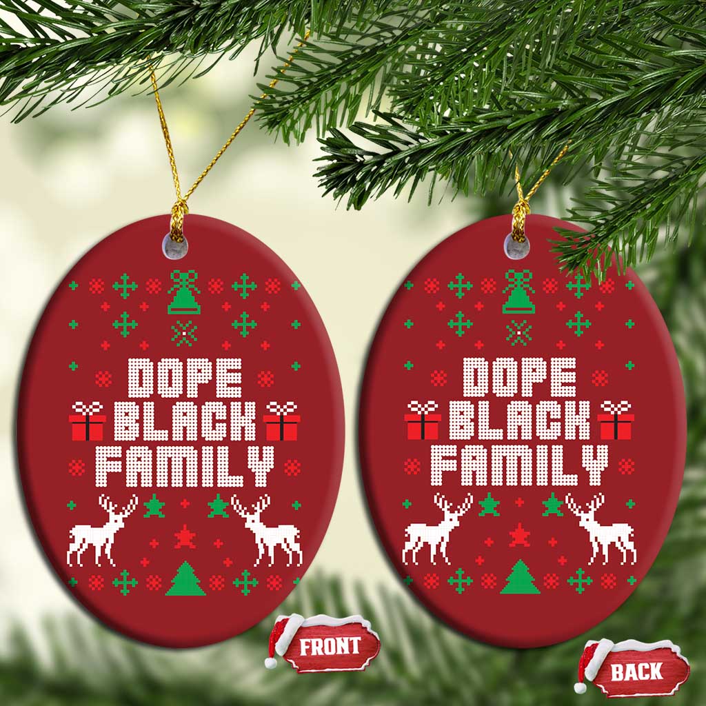 African American Family Christmas Christmas Ornament Dope Black Family Matching Ugly Christmas - African Pride