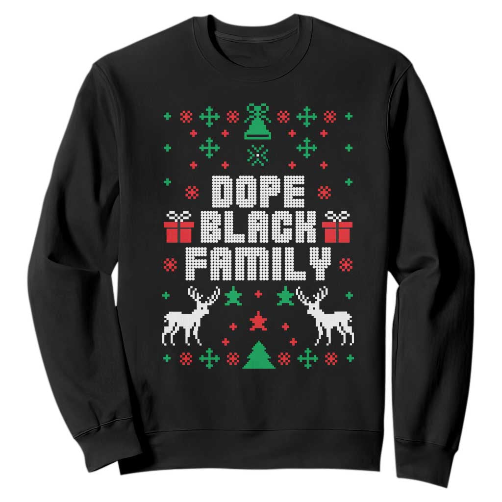 African American Family Christmas Sweatshirt Dope Black Family Matching Ugly Christmas - African Pride