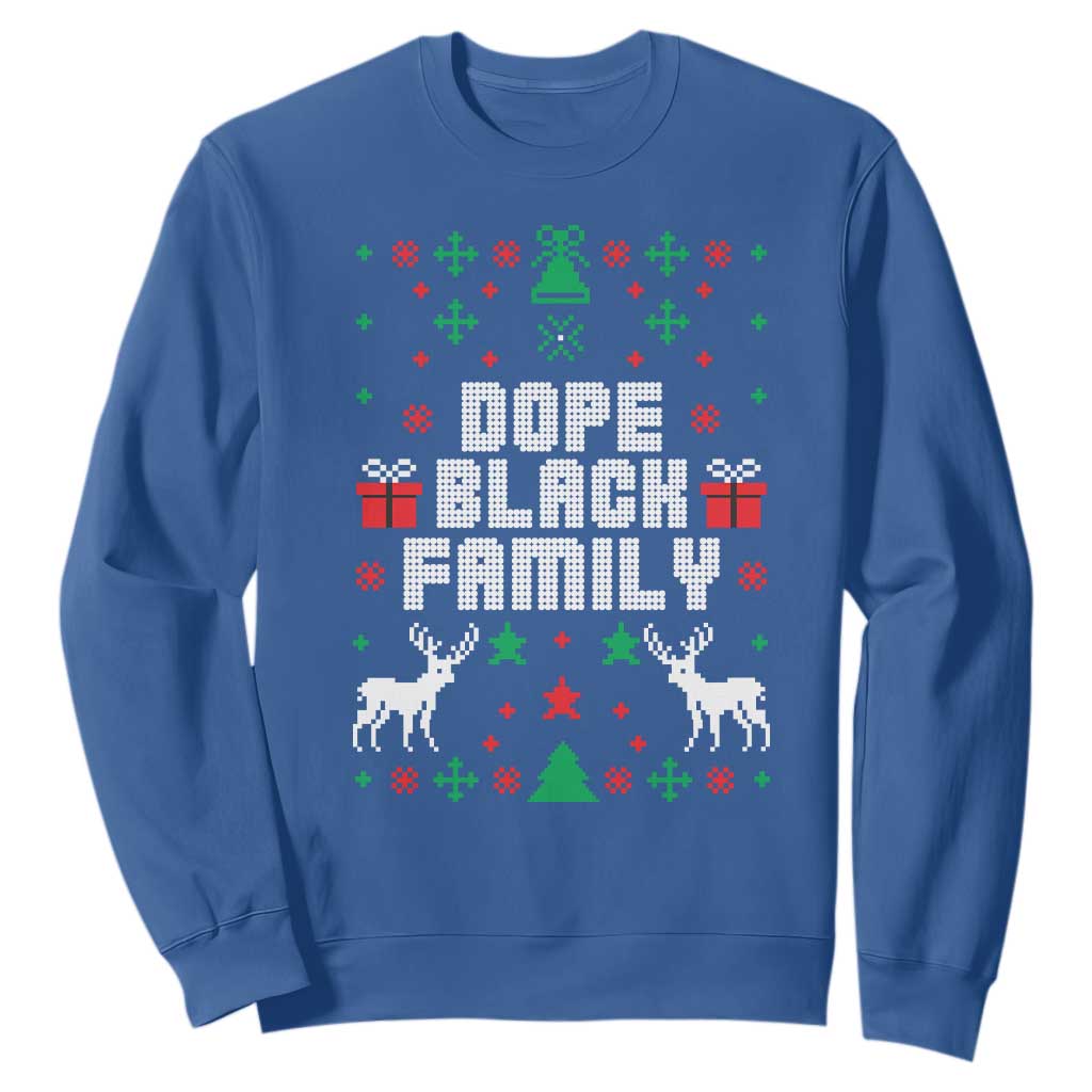 African American Family Christmas Sweatshirt Dope Black Family Matching Ugly Christmas - African Pride