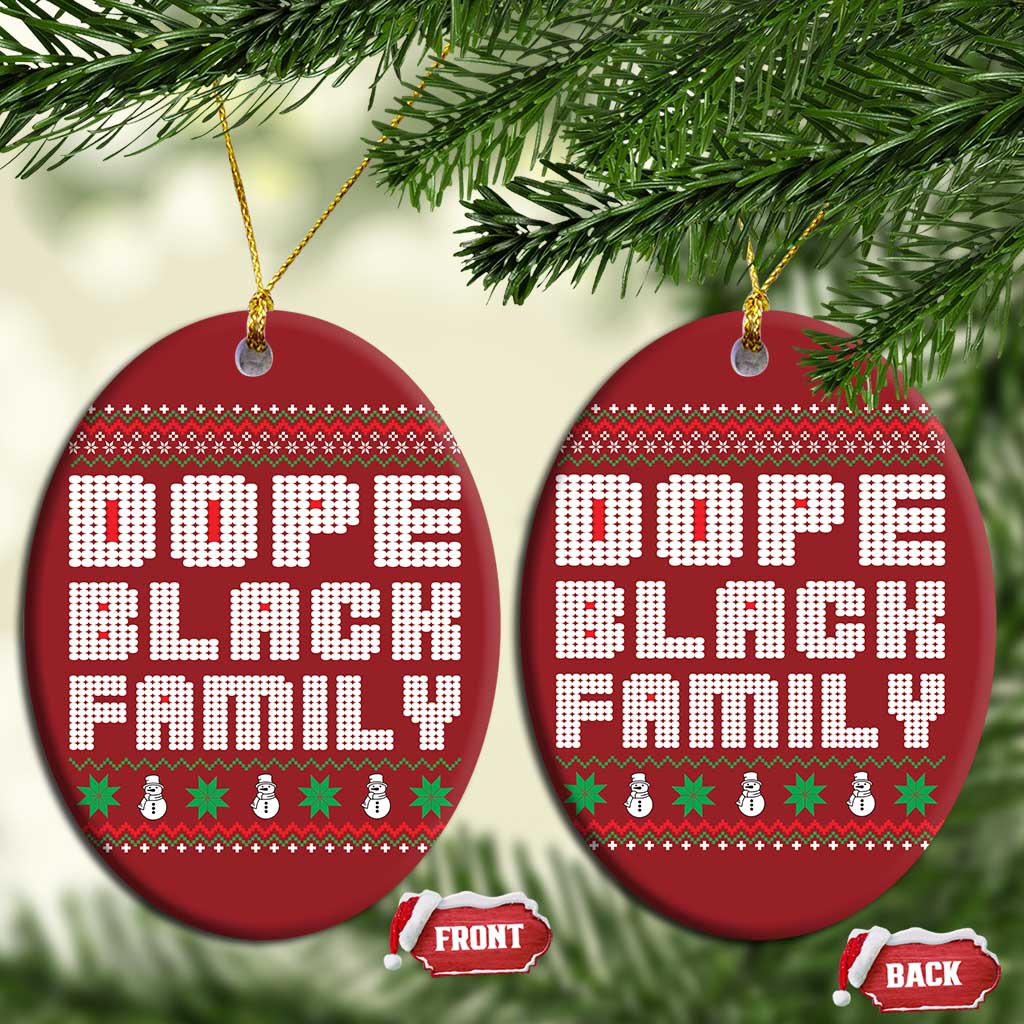 African American Family Christmas Christmas Ornament Dope Black Family Matching Ugly Xmas - African Pride