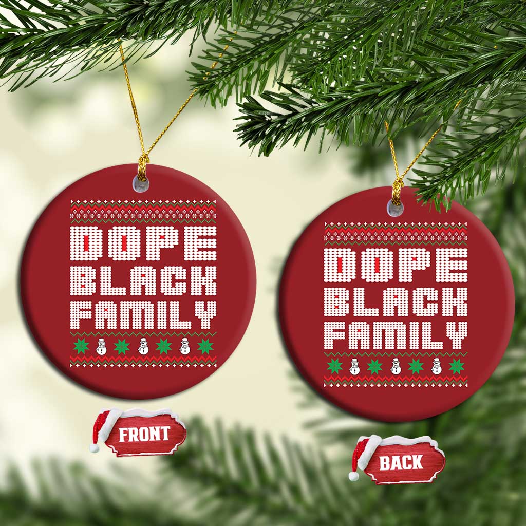 African American Family Christmas Christmas Ornament Dope Black Family Matching Ugly Xmas - African Pride