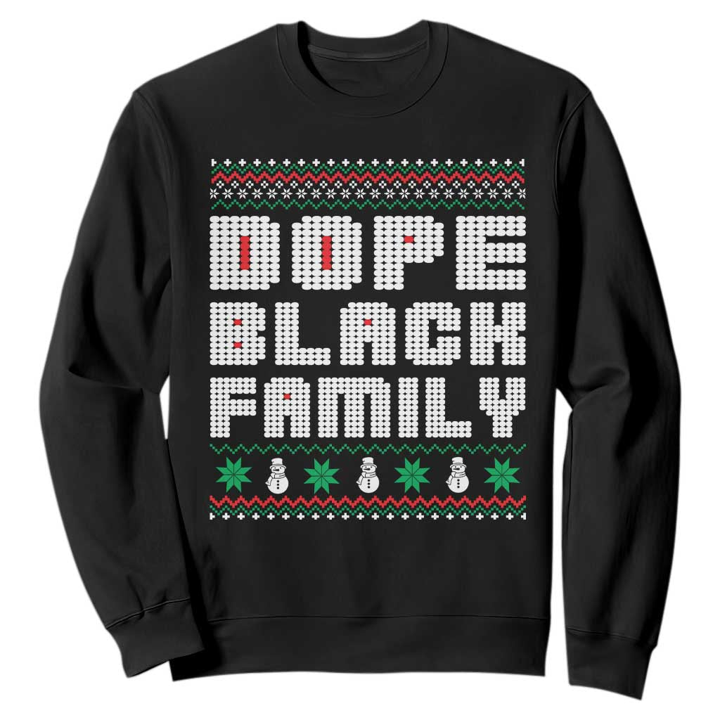 African American Family Christmas Sweatshirt Dope Black Family Matching Ugly Xmas - African Pride
