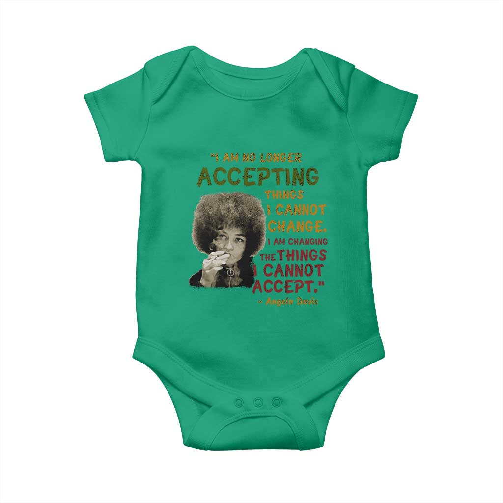 Black History Month Angela Davis Baby Onesie Black Panther Party Feminist Human Rights Inspirational Quote - African Pride