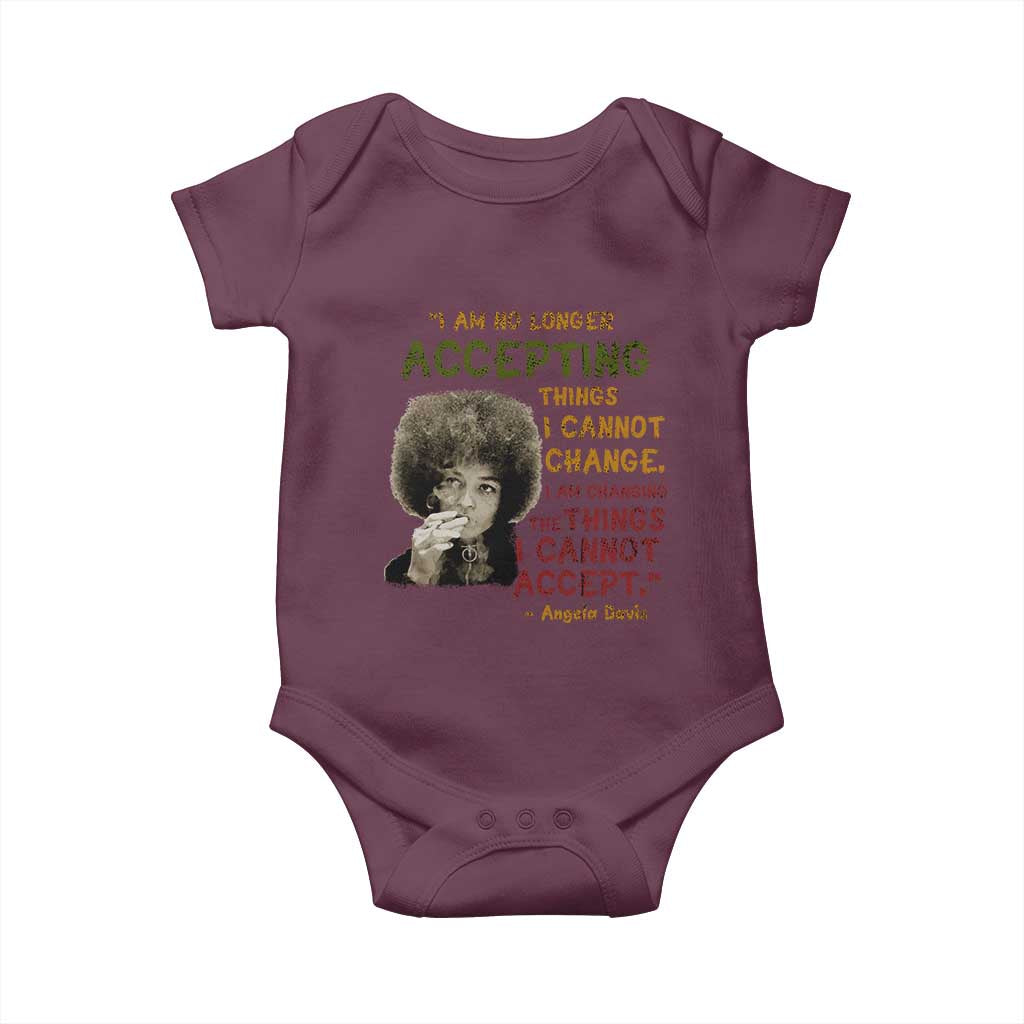 Black History Month Angela Davis Baby Onesie Black Panther Party Feminist Human Rights Inspirational Quote - African Pride