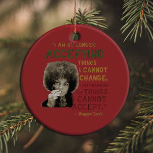 Black History Month Angela Davis Christmas Ornament Black Panther Party Feminist Human Rights Inspirational Quote - African Pride