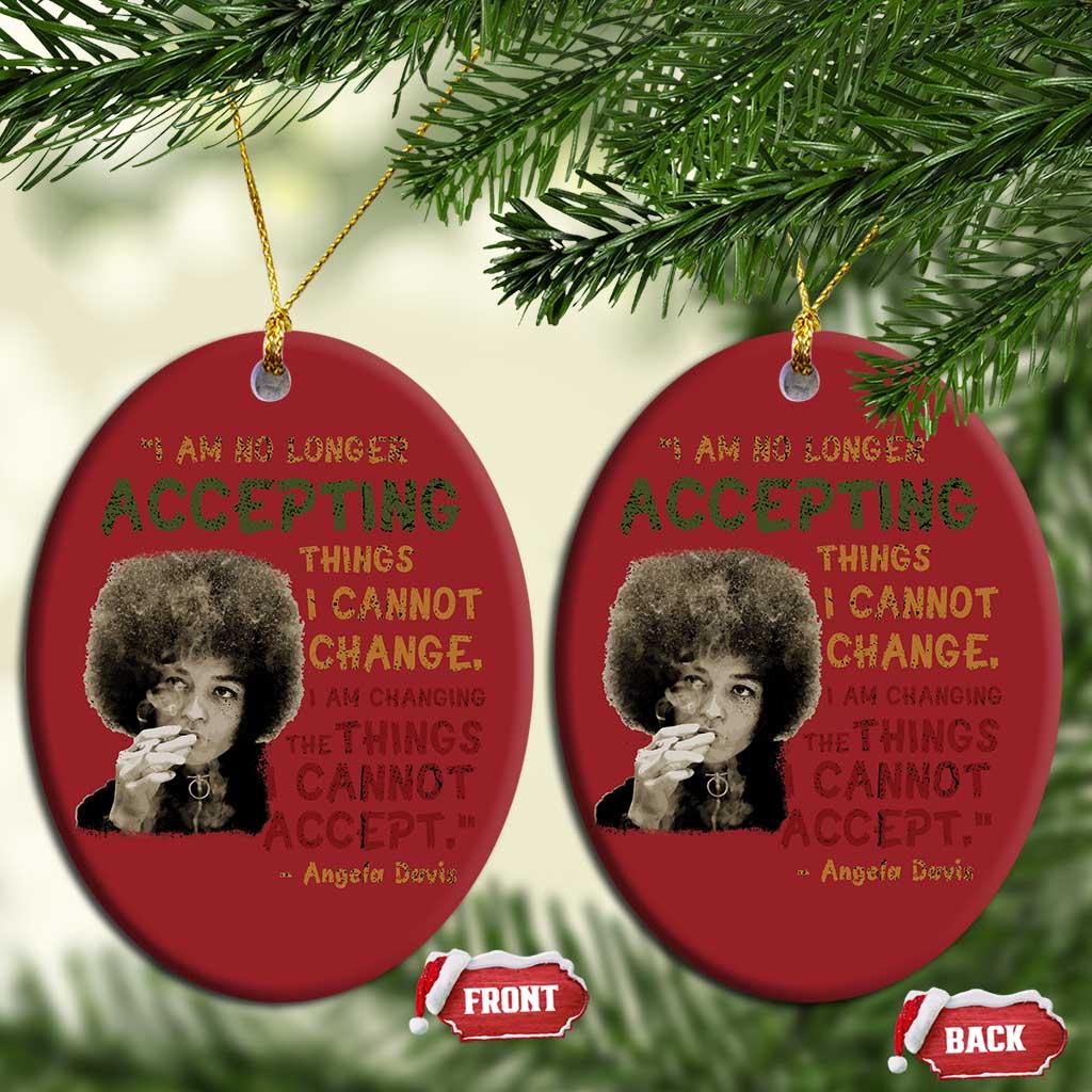 Black History Month Angela Davis Christmas Ornament Black Panther Party Feminist Human Rights Inspirational Quote - African Pride