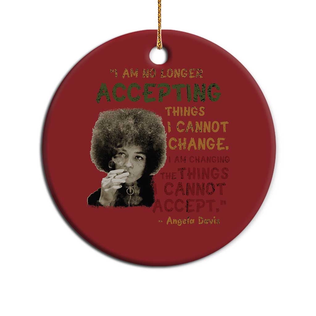 Black History Month Angela Davis Christmas Ornament Black Panther Party Feminist Human Rights Inspirational Quote - African Pride