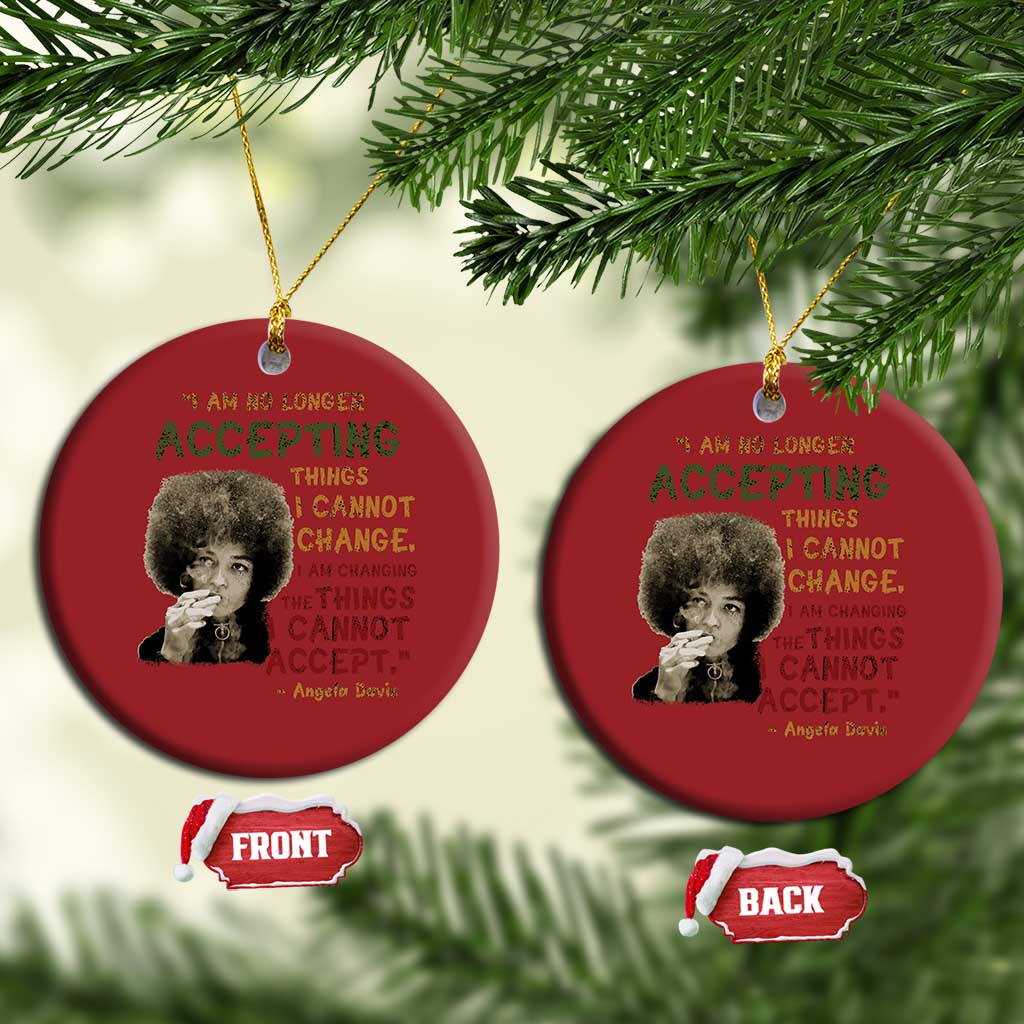 Black History Month Angela Davis Christmas Ornament Black Panther Party Feminist Human Rights Inspirational Quote - African Pride