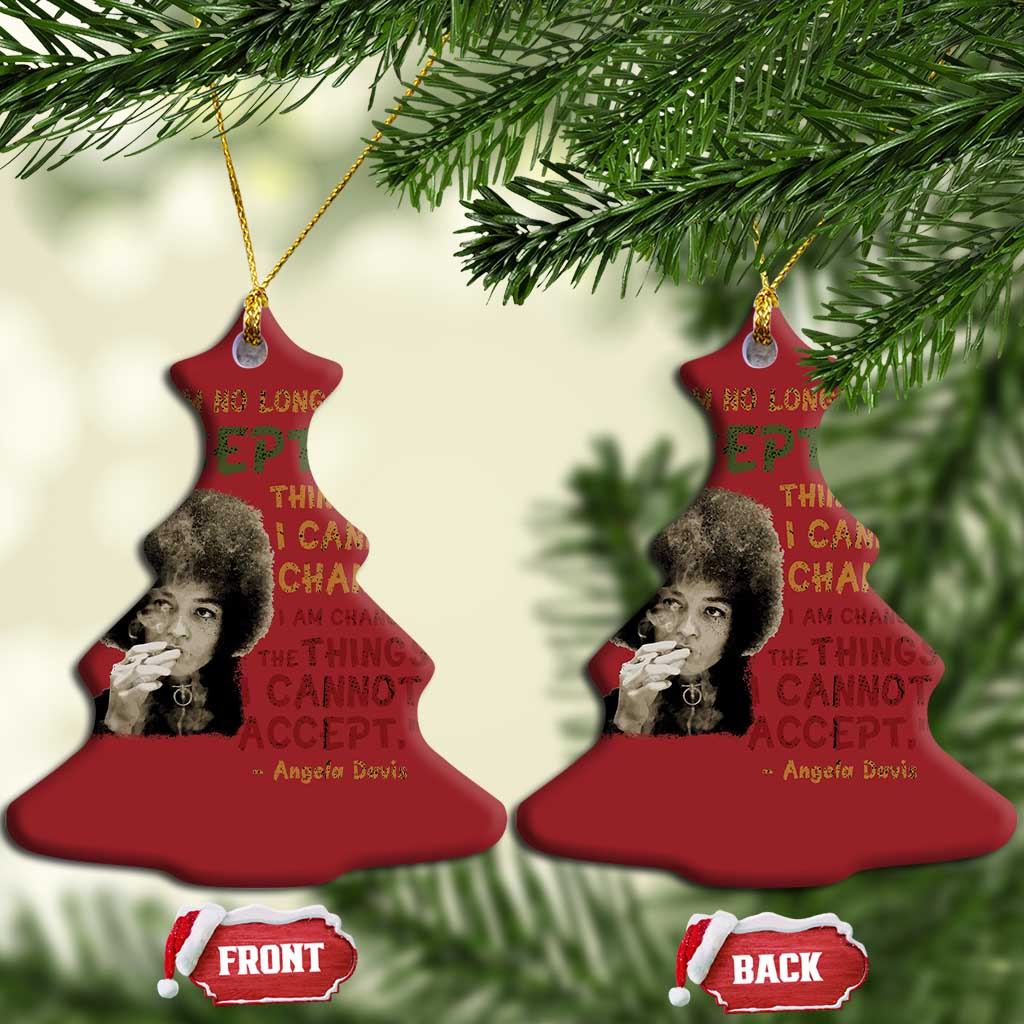 Black History Month Angela Davis Christmas Ornament Black Panther Party Feminist Human Rights Inspirational Quote - African Pride