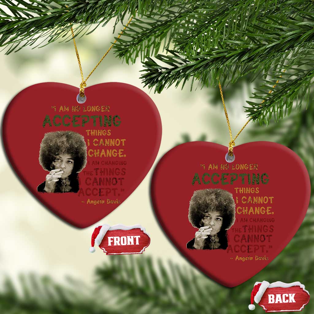 Black History Month Angela Davis Christmas Ornament Black Panther Party Feminist Human Rights Inspirational Quote - African Pride