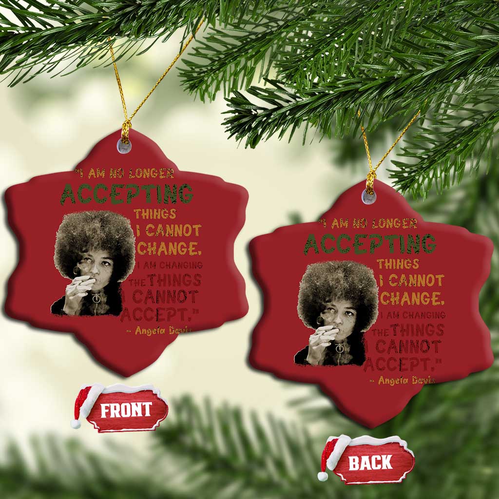Black History Month Angela Davis Christmas Ornament Black Panther Party Feminist Human Rights Inspirational Quote - African Pride