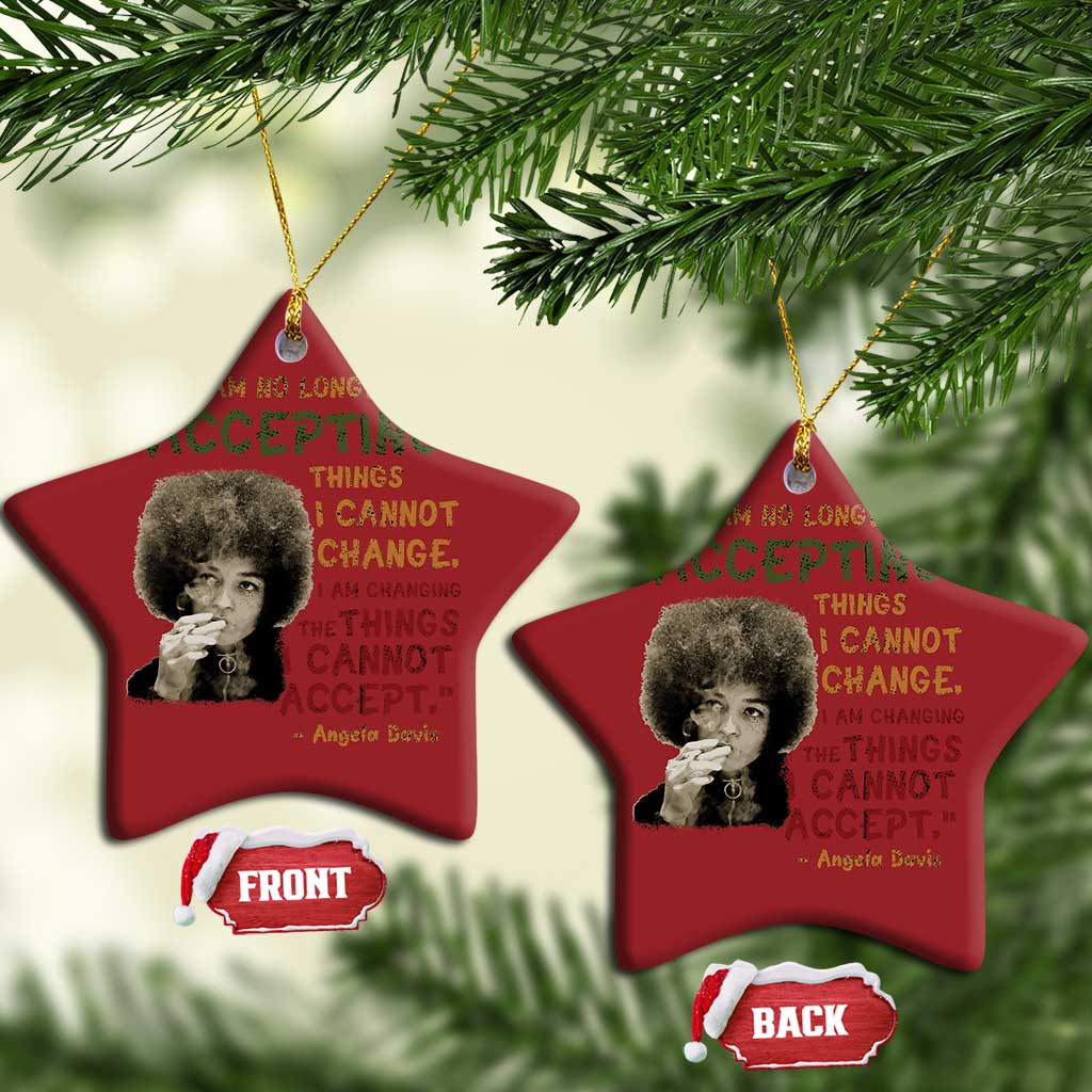 Black History Month Angela Davis Christmas Ornament Black Panther Party Feminist Human Rights Inspirational Quote - African Pride
