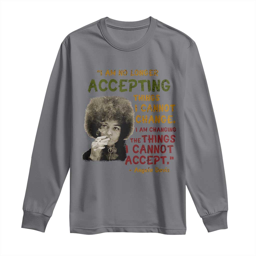 Black History Month Angela Davis Long Sleeve Shirt Black Panther Party Feminist Human Rights Inspirational Quote - African Pride