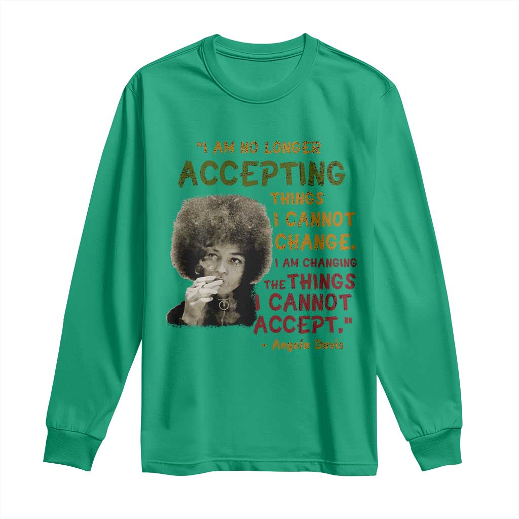 Black History Month Angela Davis Long Sleeve Shirt Black Panther Party Feminist Human Rights Inspirational Quote - African Pride