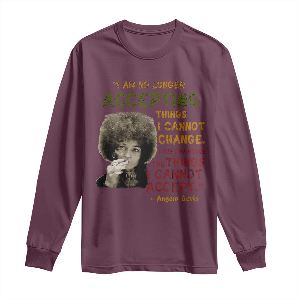 Black History Month Angela Davis Long Sleeve Shirt Black Panther Party Feminist Human Rights Inspirational Quote - African Pride