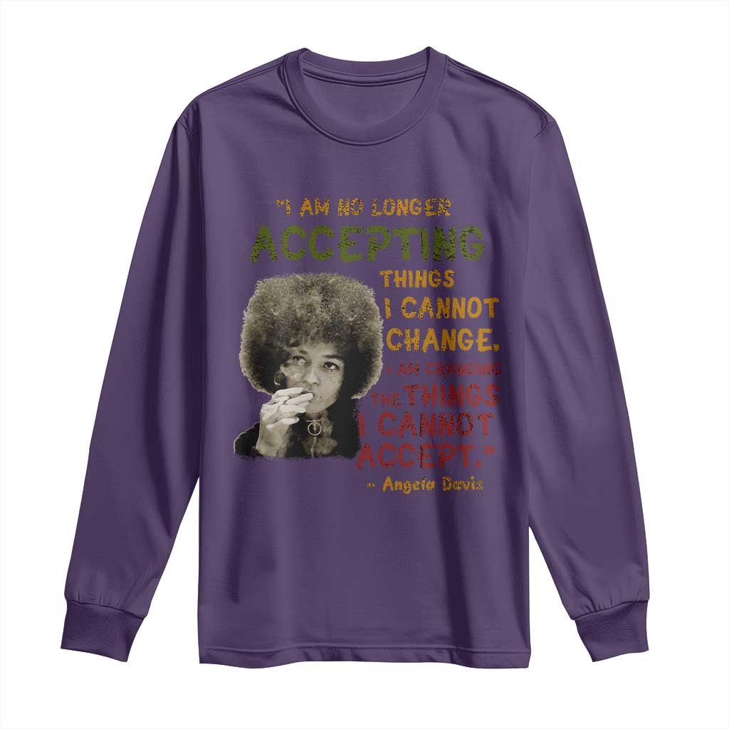 Black History Month Angela Davis Long Sleeve Shirt Black Panther Party Feminist Human Rights Inspirational Quote - African Pride