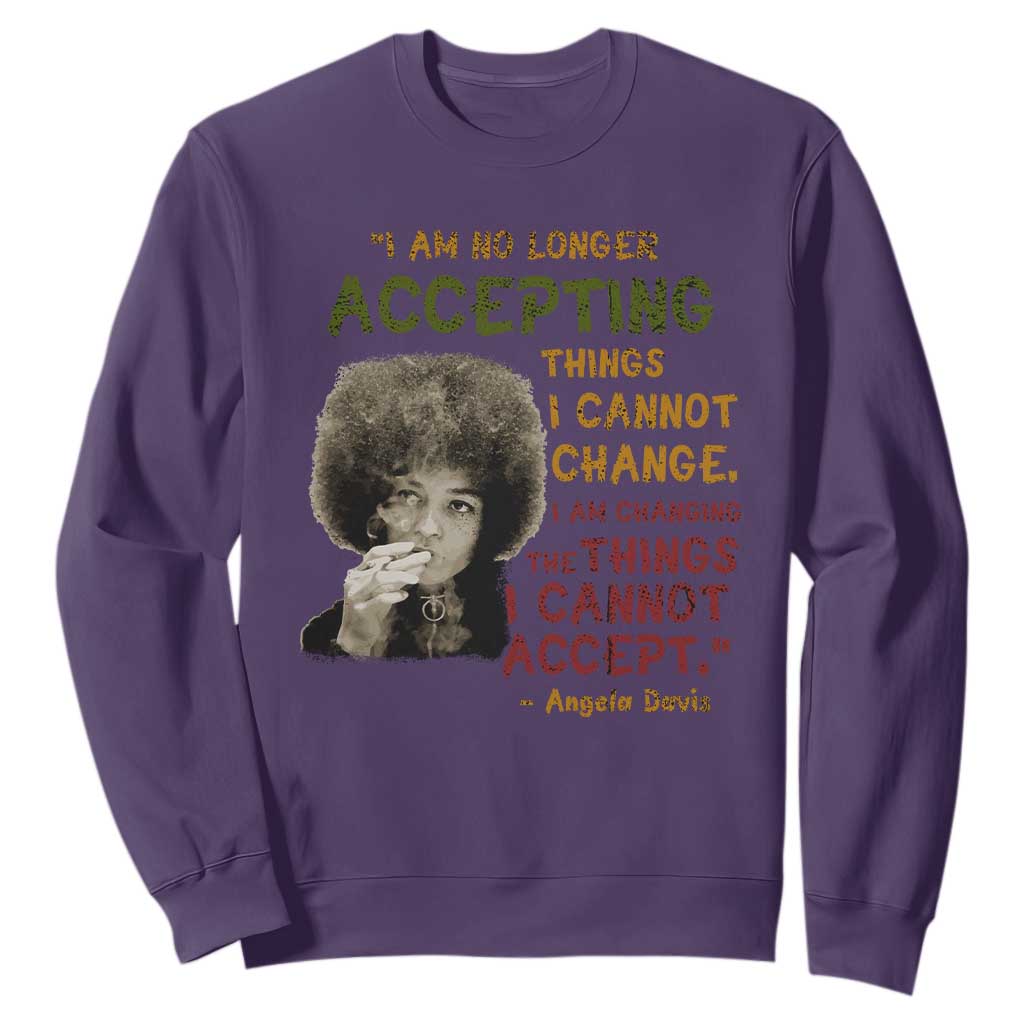 Black History Month Angela Davis Sweatshirt Black Panther Party Feminist Human Rights Inspirational Quote - African Pride