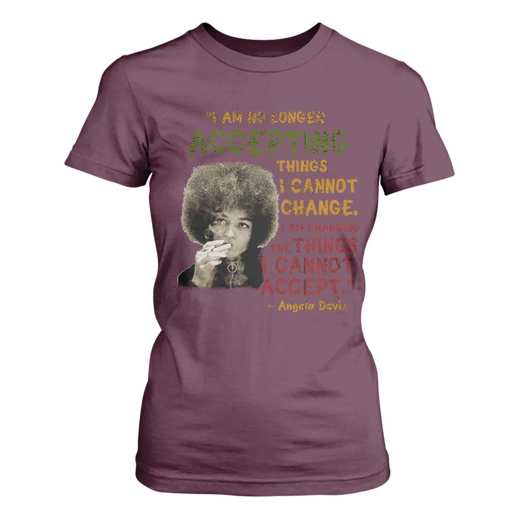Black History Month Angela Davis T Shirt For Women Black Panther Party Feminist Human Rights Inspirational Quote - African Pride