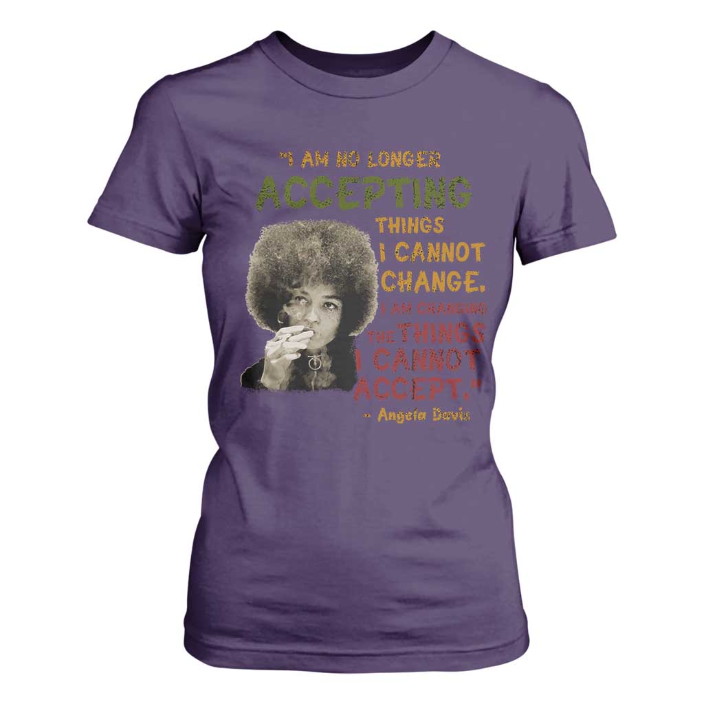 Black History Month Angela Davis T Shirt For Women Black Panther Party Feminist Human Rights Inspirational Quote - African Pride